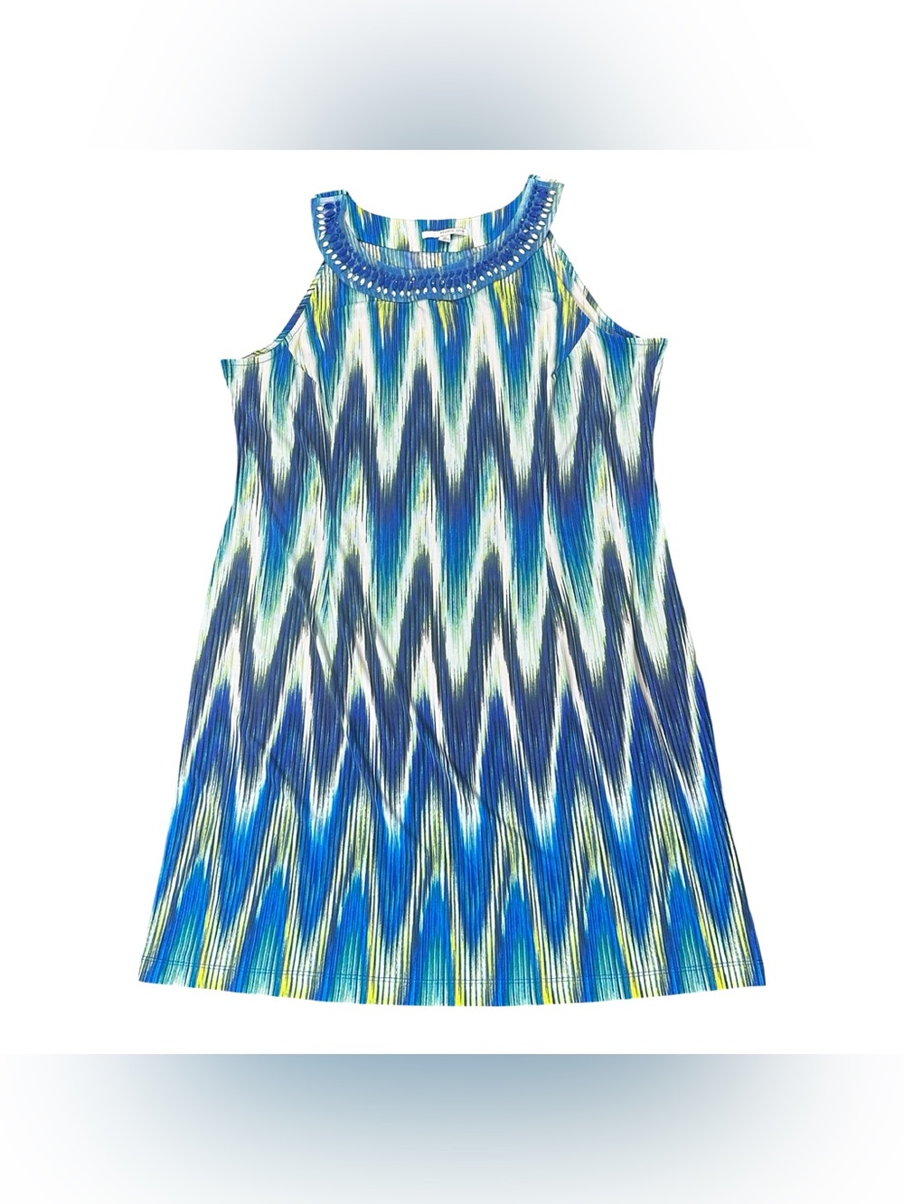 Studio One New York Blue Abstract Sleeveless Shift Dress Size XL